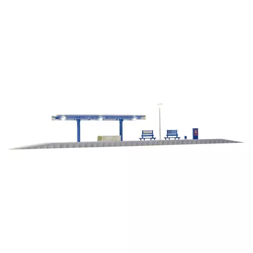 Modern station platform KIBRI 39557 - HO 1/87