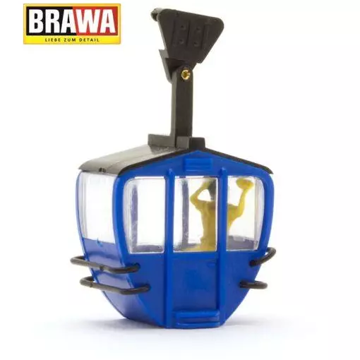 Cabine de téléphérique bleue BRAWA 6282 - HO 1/87