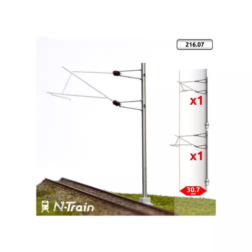 2 H-poles with bracket | 25 kV-L2 MAFEN 21607 - N 1/160