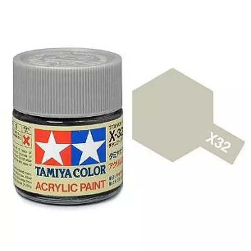 Peinture acrylique en pot | Titane Argenté Brillant X32 | Tamiya 81532 | 10ml