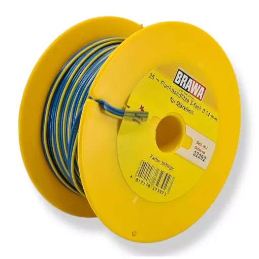 Bobine de câble Brawa 32392 - bleu / bleu / jaune - pour Märklin