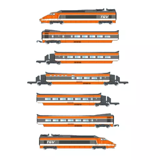 TGV PSE arancione record del mondo - Azar Models T01-OR1D - Z 1/220 - SNCF - EP IV - 2R - Digitale