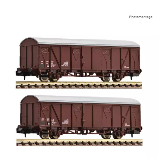 Set de 2 wagons couverts Fleischmann 831515 - N 1/160 - DR - EP IV