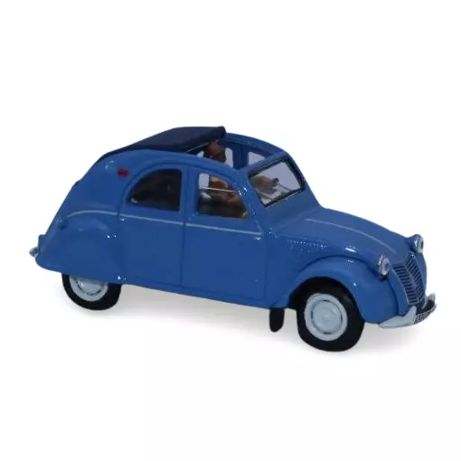 Citroën 2 CV blu con capote aperta - SAI 1609 - HO 1/87