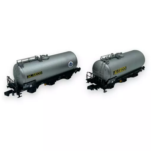 Set of 2 3-axle "Algeco" tank wagons - Arnold HN6607 - N 1/160 - SNCF - Ep III - 2R