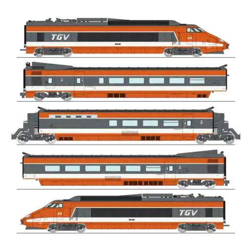 TGV PSE 5 elementos - REE Models TGV001 - HO 1/87 - SNCF - EP IV