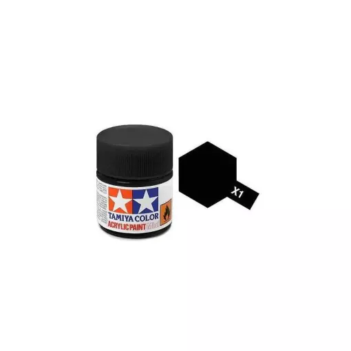 Peinture acrylique en pot - Noir BRILLANT X1 - TAMIYA 81501 - 10ml