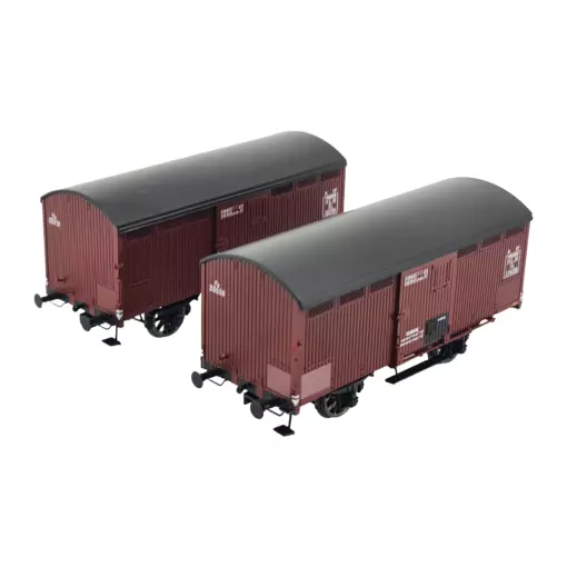 Set of 2 10T red sideros REE MODELES WB759 - PLM HO 1/87 - EP II primeur wagons