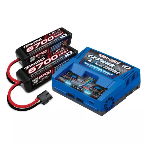 Batterijlader EZ-Peak Live Dual + 2 Lipo 4S 6700 mAh - Traxxas 2997G