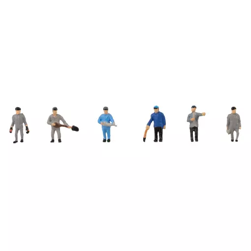 Set of 6 railway employee figures - FALLER 155610 - N 1/160