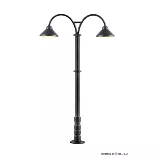 Lampe de quai double Baden-Baden Viessmann 6109 LED  - HO 1/87 - hauteur 74 mm