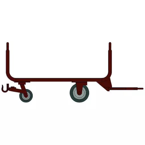 Set di 4 carrelli postali a tubo verde/marrone + marcatura PTT
