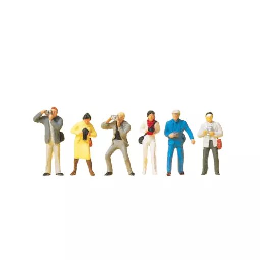 Set of 6 photographers - Preiser 14080 - HO 1/87