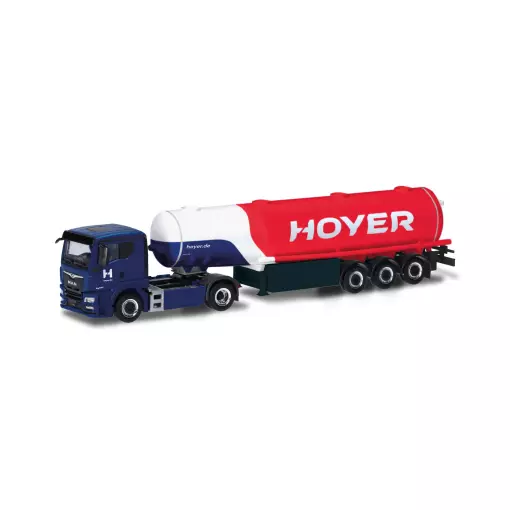 Camion-citerne MAN TGS TN avec semi-remorque pétrolière "Hoyer" - Herpa 318136 - HO 1/87