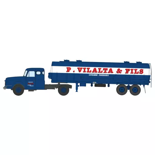Camion Willeme Tracteur couchette + Remorque Citerne type Kangourou « P.VILALTA & FILS » - Ree Modèles CB189 - HO 1/87