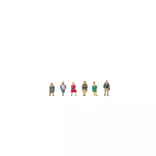 Lot de 6 Voyageurs Assis - Preiser 88553 - Z: 1/220 