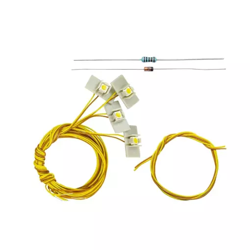 Kit 4 LED met gesoldeerde kabels - Viessmann 6003 - HO 1/87 - 1,6 x 0,8 mm