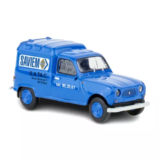 Voiture Renault 4 Fourgonnette, Saviem bleu SAI 2457 BREKINA 14757 - HO : 1/87 -