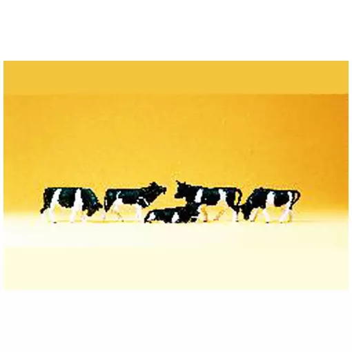 Vaches blanches et tachetées marrons Preiser 14155 - HO : 1/87