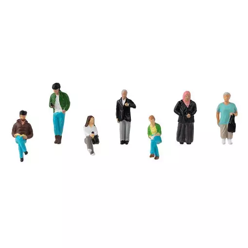 Pack of 7 waiting figures FALLER 151635 - HO 1/87