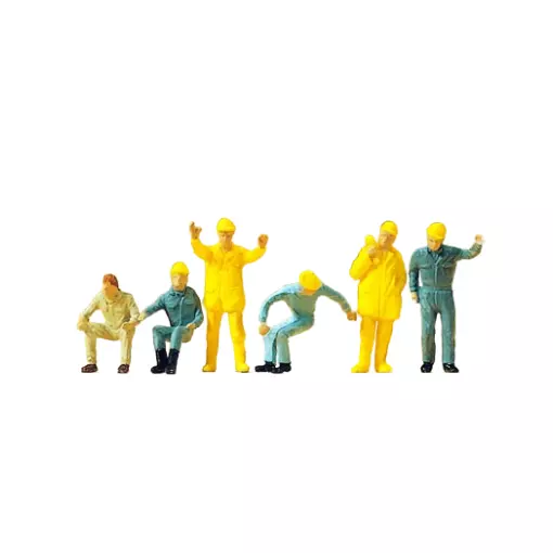 Lot de 6 Grutiers - Preiser 14128 - HO : 1/87 