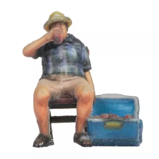 Homme sur une chaise pliante - NO10431 - 1/87 HO