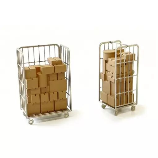 Lot de 2 Chariots à Paquets - 87TRAIN 221106 - HO 1/87