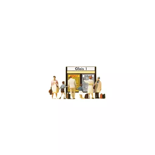 Pack de 6 Voyageurs Devant Affichage - Preiser 79145 - N: 1/160 
