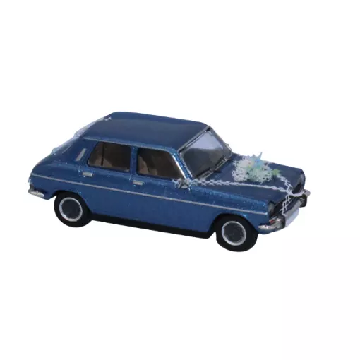 Wagen Simca 1100 "véhicule de mariés" blau lackiert SAI 3478 - HO 1/87 - EP III
