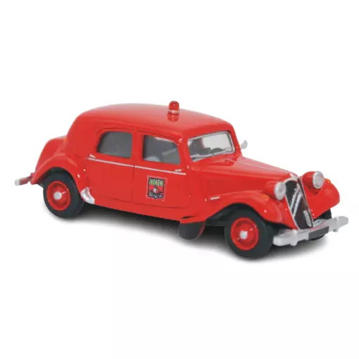 Voiture Pompiers de Paris Citroën Tractie 11B 1952 rouge SAI 6121 - HO 1/87