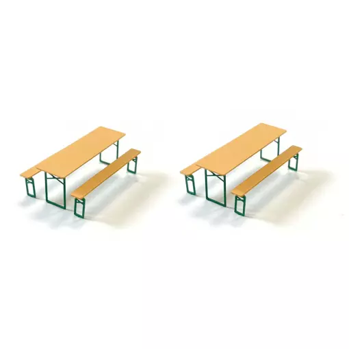 Tables et bancs pliables - 87TRAIN 221073 - HO 1/87