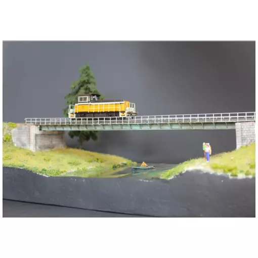 Pont métallique 1 voie avec culées - 150 mm BoisModelisme 108005 - HO 1/87