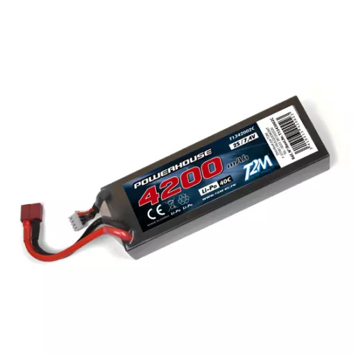 Accu Li-Po 7.4V 2S 4200mAh 40C - T2M T1342002C - Dean