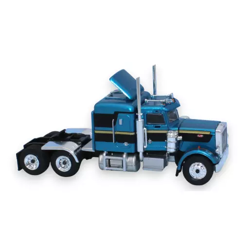 Camion Peterbilt 359, bleu métallisé / noir, 1973 - Brekina 85718 - HO 1/87