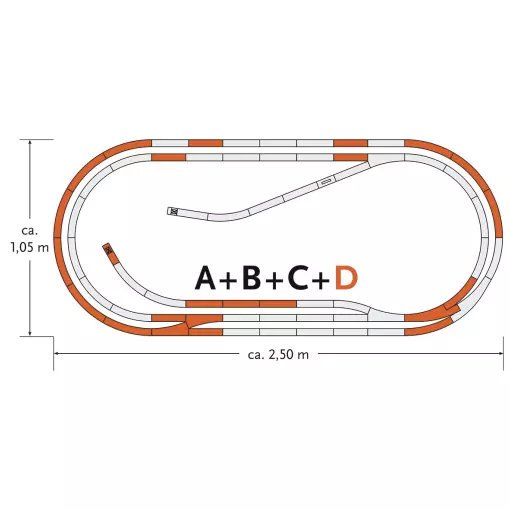 Pannello per binari GEOLINE D - ROCO 61103 - HO 1/87° | 2500x1050mm Codice 83