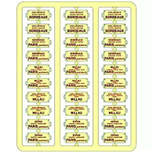 Plaques Itinéraires lettres rouges SUD - OUEST