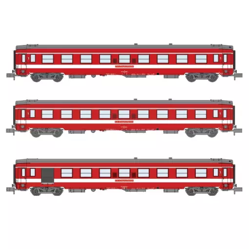 Set 3 Voitures voyageurs UIC REE Modèles NW155 A9 - N 1/160 - SNCF - EP IV