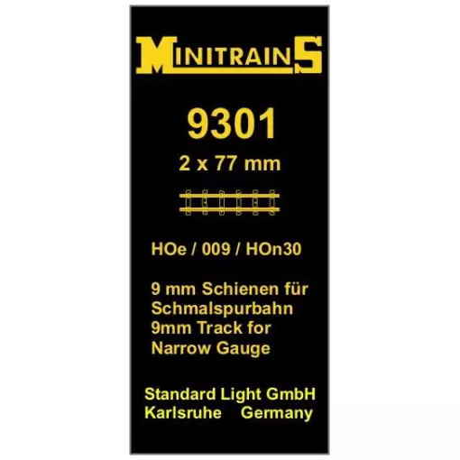 Lote 2 Carriles rectos - 77MM - Minitrains 9301 - HOe : 1/87