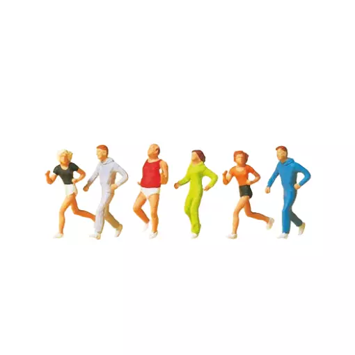 Pack of 6 Jogging Characters - Preiser 14078 - HO 1/87