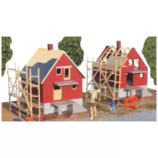 2 Maisons en Construction - SAI 210 - HO 1/87 - 110 x 90 x 85 mm