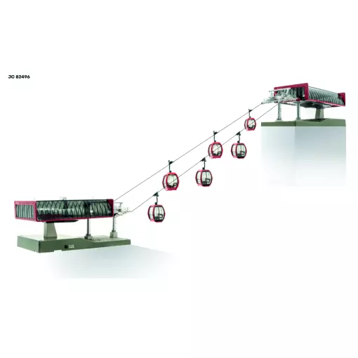 Set aus 2 Seilbahnstationen Jägerndorfer JC82496 - HO 1/87 - 10 m Kabel