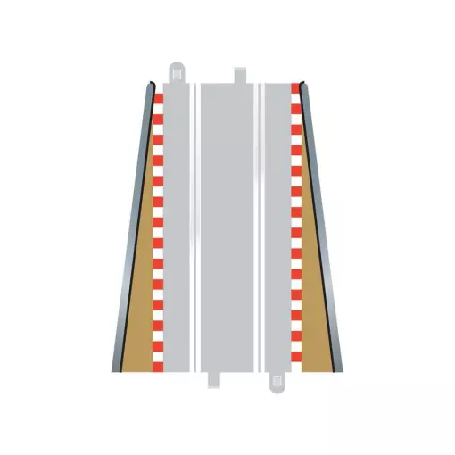 Set 2 Fin de bordures de voie droite - Scalextric C8233 - 1/32 - longueur 350 mm