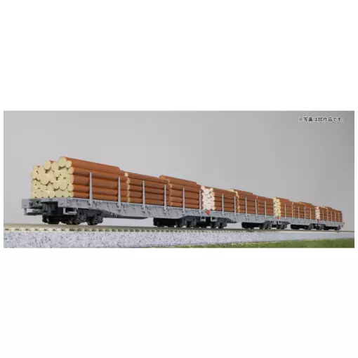 Coffret de 4 wagons à ranchers à bogies RhB Rw avec chargement de bois - Kato K10-1891 - N 1/160 - Ep VI - 2R
