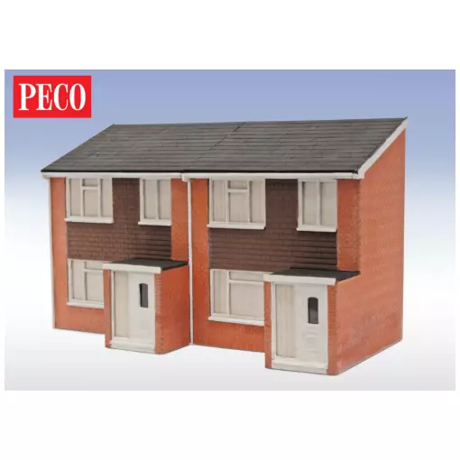 Façades de maisons jumelées des années 1960 - Peco LK-212 - OO/HO