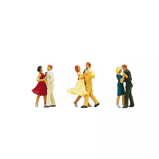 Lot de 3 couples de danseurs - Preiser 10120 - HO 1/87 