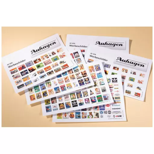 12 sheets of AUHAGEN advertising panels 42659 - HO/TT/N