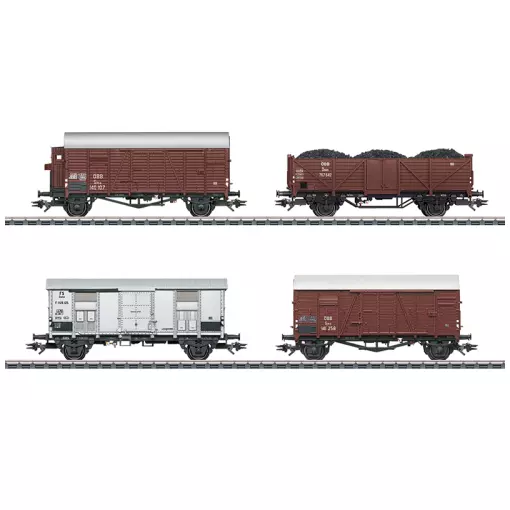 Coffret de wagons marchandises pour la locomotive à vapeur BR 52 - Märklin 46564 - BB - HO 1/87 - EP. III