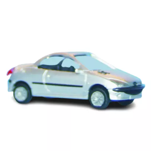 Peugeot 206 Coupé - Gris Argent Métallisée - SAI 2184 - HO 1/87