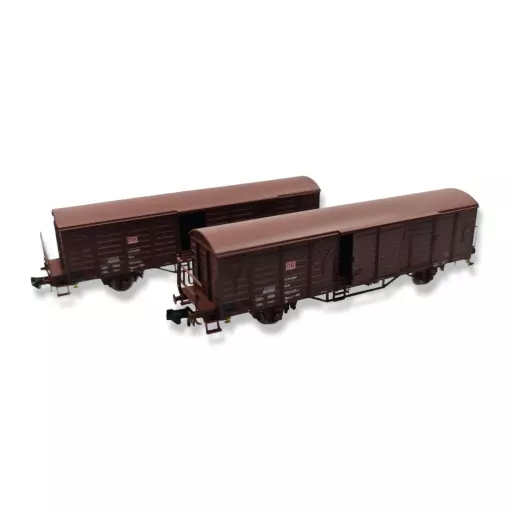 Set de 2 wagons couverts Gbsqss Fleischmann 826216 - N 1/160 - DB-AG - EP V
