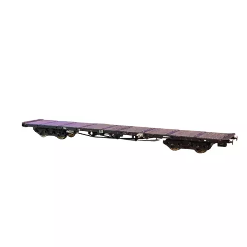 Vagón de bogie plano - Vidriera 3338 - HO 1/87 - SNCF - Ep IV - 2R